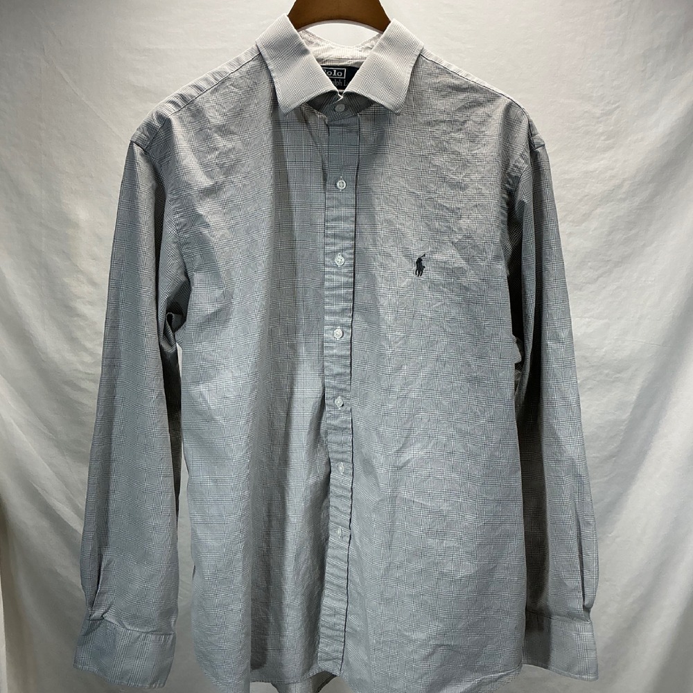 Polo Ralph Lauren Regent Dress Shirt Plaid Long Sleeve Button Up 17 1/2